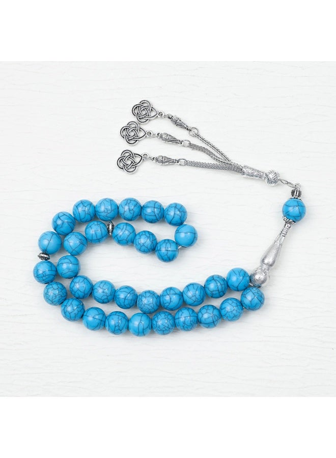 NIBEMINENT 33 Muslim Prayer Beads Blue/12mm