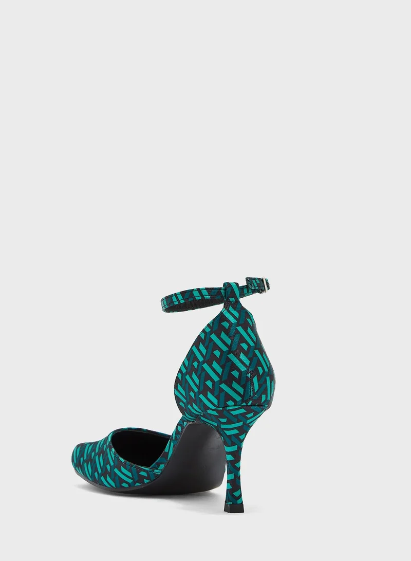 Ginger Printed Square Toe Pump
