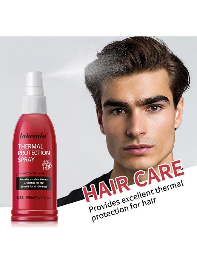 ليكرين بخاخ حماية حرارية للشعر، بخاخ زيت أساسي للحماية من الحرارة يُترك على الشعر، يقلل التجعد، يرطب ويجعل الشعر ناعماً، حماية طبيعية من الحرارة لف الشعر، التمويج، التجفيف بالمجفف، الفرد، بخاخ حماية حرارية للشعر، 100 مل - Image 5