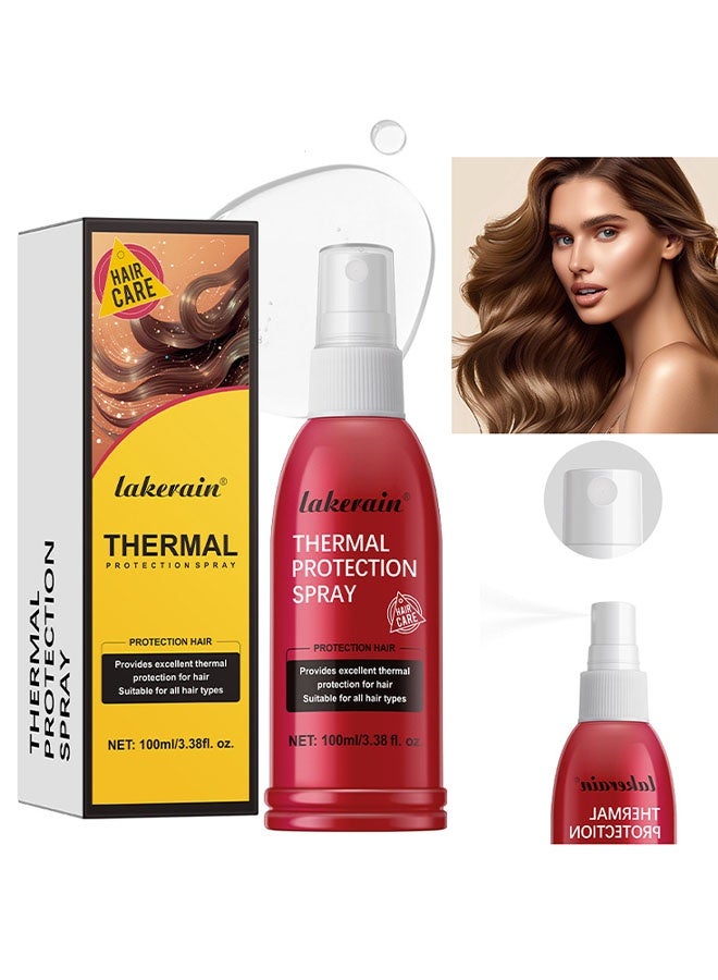ليكرين بخاخ حماية حرارية للشعر، بخاخ زيت أساسي للحماية من الحرارة يُترك على الشعر، يقلل التجعد، يرطب ويجعل الشعر ناعماً، حماية طبيعية من الحرارة لف الشعر، التمويج، التجفيف بالمجفف، الفرد، بخاخ حماية حرارية للشعر، 100 مل - Image 1