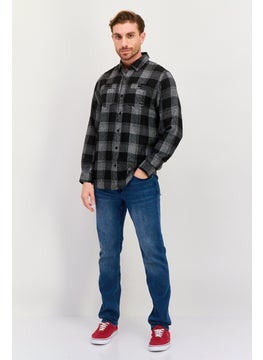 Burnside Men Regular Fit Checkered Long Sleeve Casual Shirt, Black  - Image 4