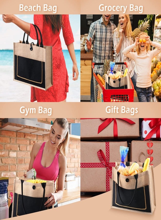 HRBS Jute Bag 1 Piece Beautiful Designs Printed Tiffin/Shopping/Grocery Hand Bag with Zip & Handle for Men and Women, Jute Bags for Lunch, Jute Bag with Zip, Jute Bags for Shopping Note-Print may vary - Image 4