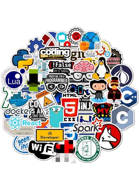 Programming Stickers For Developers Coders Programmers Hackers Geeks And Engineers Developper Stickers For Laptop 50 Pcs