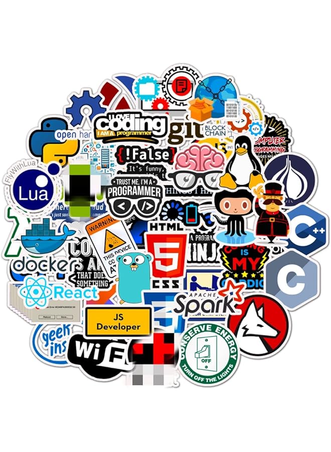 Programming Stickers For Developers Coders Programmers Hackers Geeks And Engineers Developper Stickers For Laptop 50 Pcs