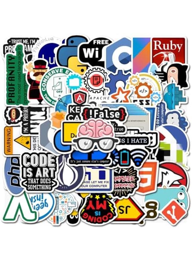 Programming Stickers For Developers Coders Programmers Hackers Geeks And Engineers Developper Stickers For Laptop 50 Pcs