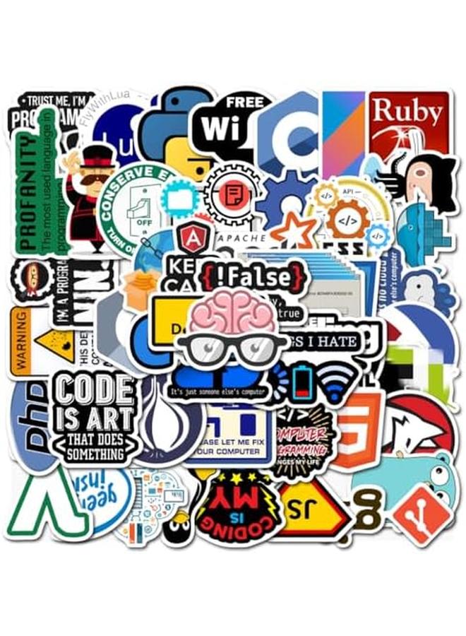 Programming Stickers For Developers Coders Programmers Hackers Geeks And Engineers Developper Stickers For Laptop 50 Pcs