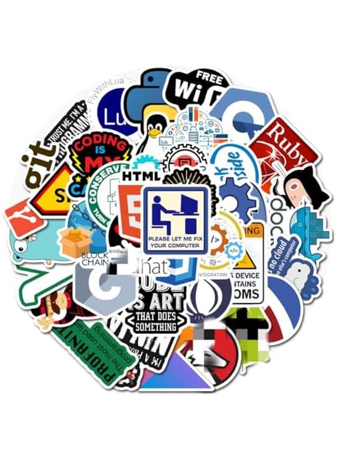 Programming Stickers For Developers Coders Programmers Hackers Geeks And Engineers Developper Stickers For Laptop 50 Pcs