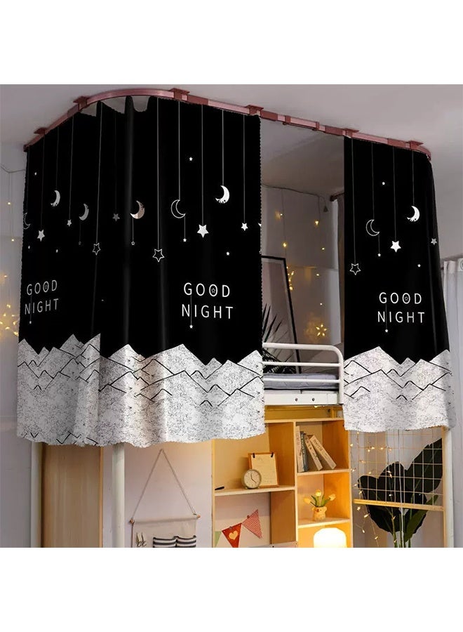 Blackout Bottom Bunk Bed Curtains Dormitory Room Lightproof Decorative Roommate Privacy Cover Canopy Photo Background Decor Backdrop Blackout Curtain 2 Panels - Image 3