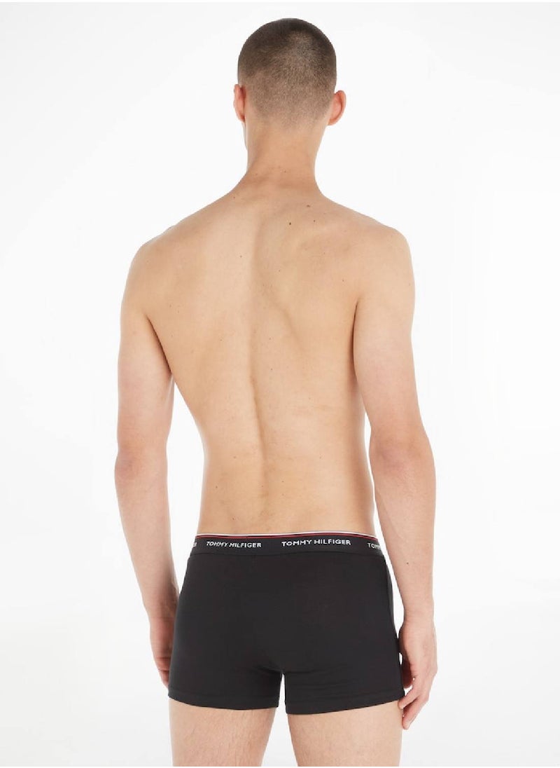 TOMMY HILFIGER - Men's 3-Pack Premium Essential Trunks Underwear Bottoms, Black - Image 1