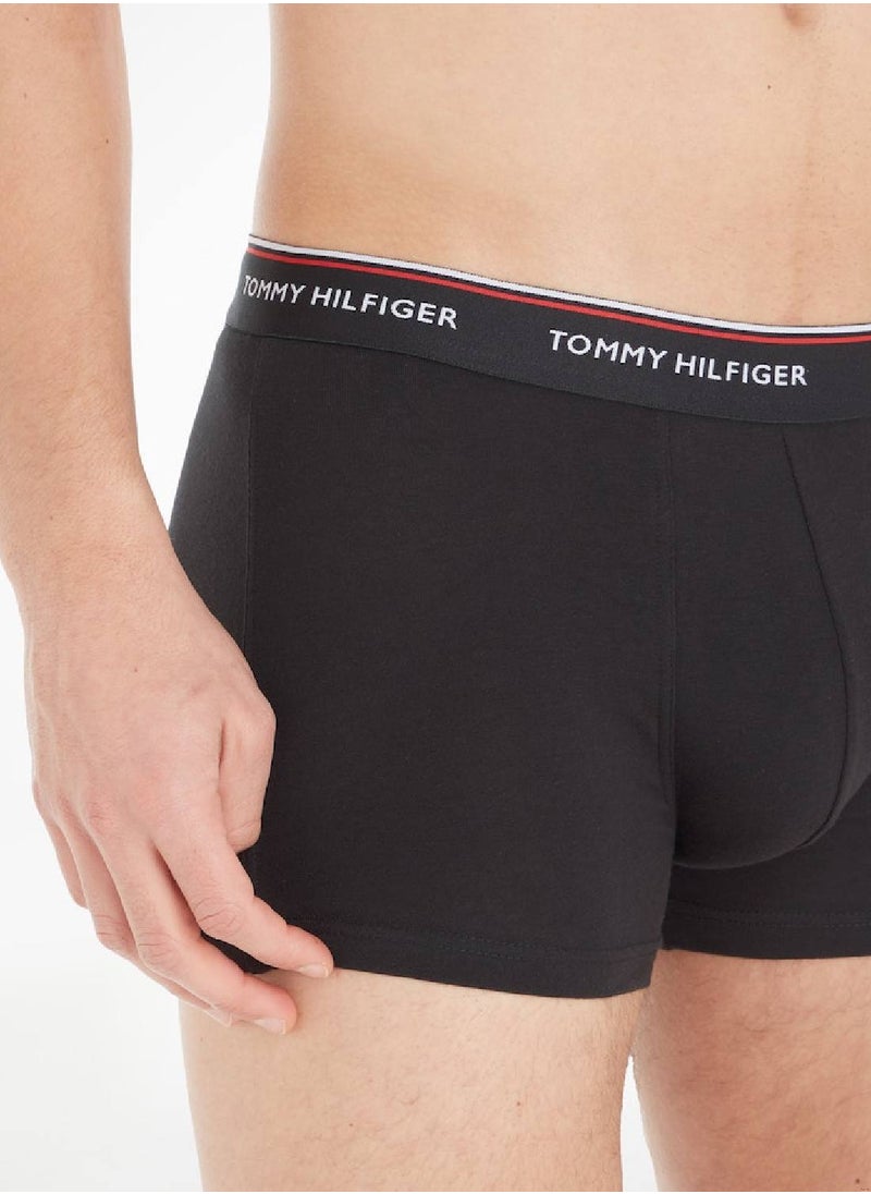 TOMMY HILFIGER - Men's 3-Pack Premium Essential Trunks Underwear Bottoms, Black - Image 1
