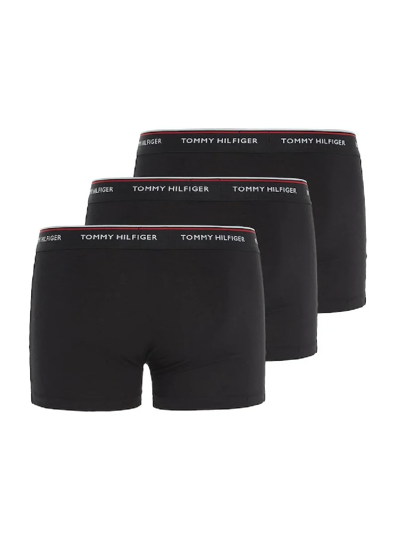 TOMMY HILFIGER Men's 3-Pack Premium Essential Trunks Underwear Bottoms, Black