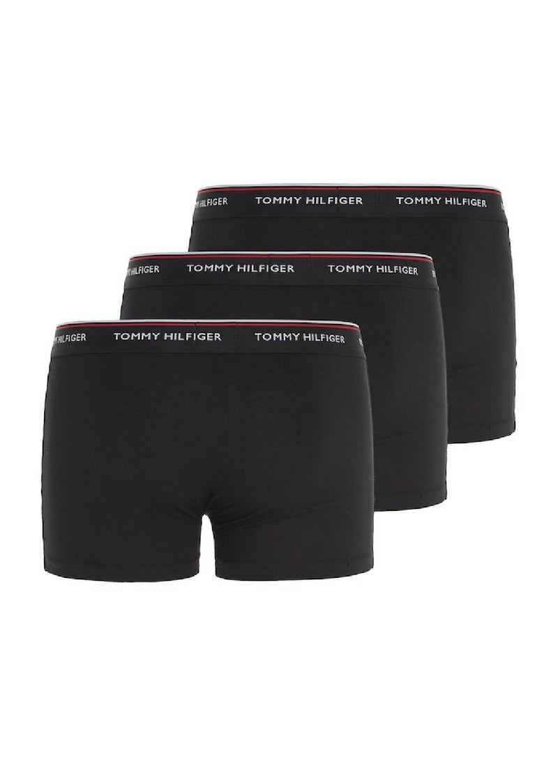 TOMMY HILFIGER - Men's 3-Pack Premium Essential Trunks Underwear Bottoms, Black - Image 1