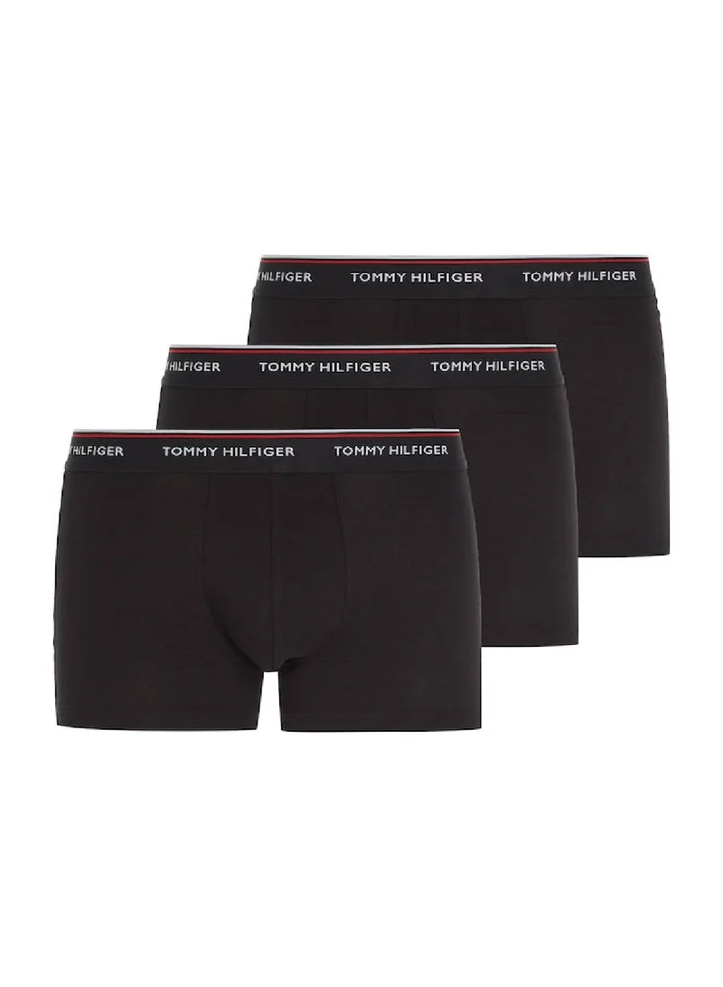 TOMMY HILFIGER Men's 3-Pack Premium Essential Trunks Underwear Bottoms, Black