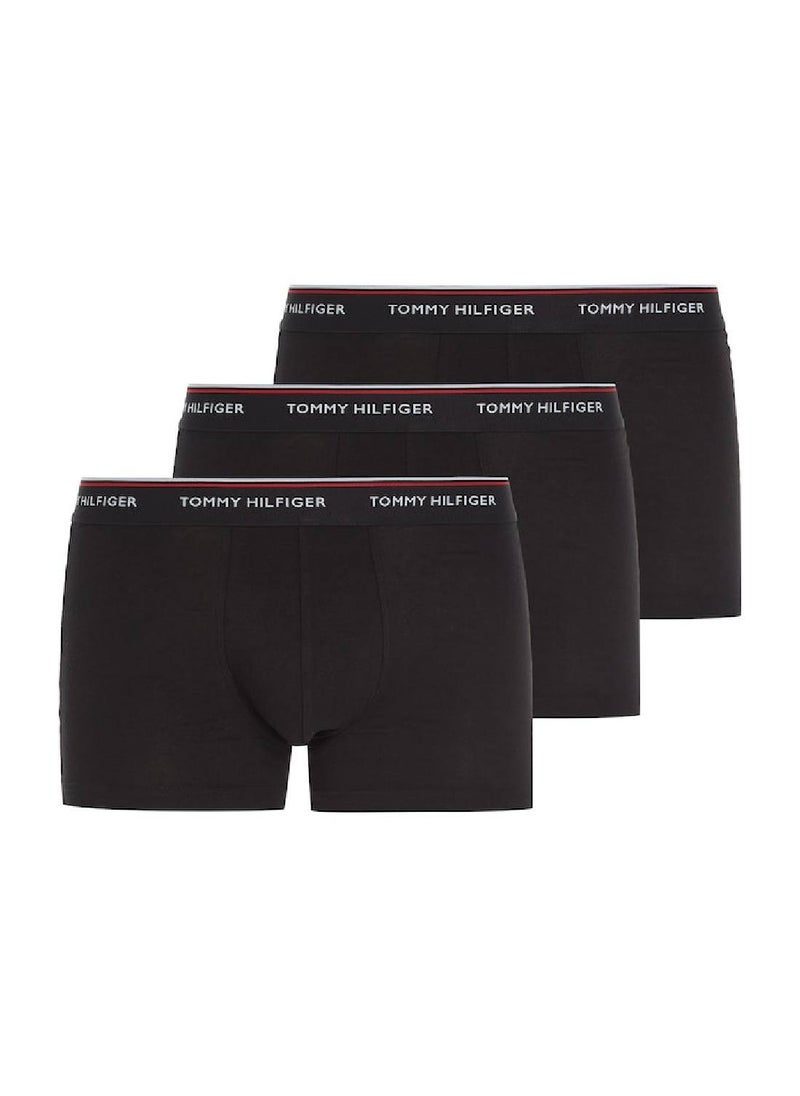 TOMMY HILFIGER - Men's 3-Pack Premium Essential Trunks Underwear Bottoms, Black - Image 1