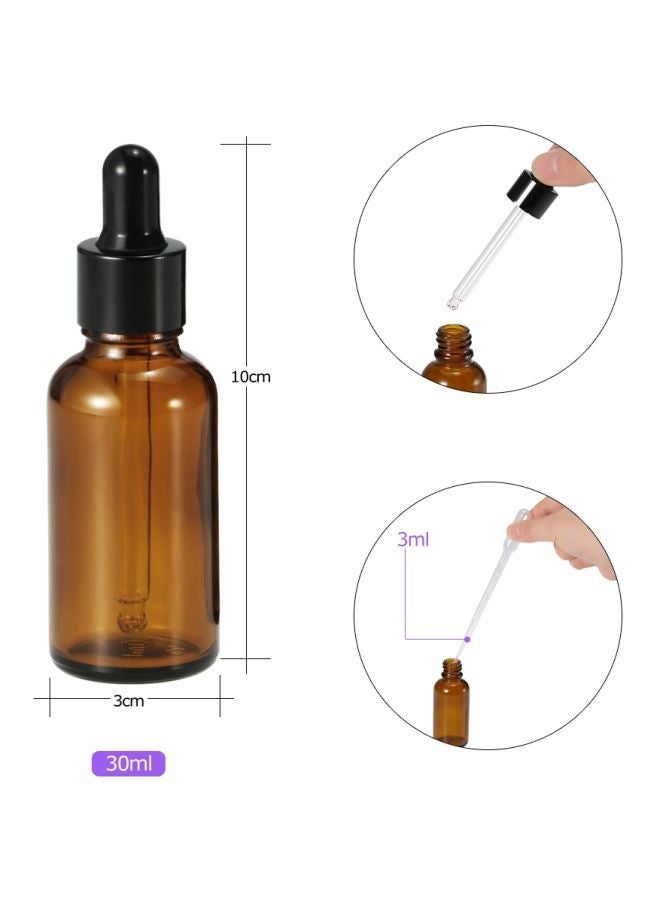12-Piece Essential Oil Bottle With Pipette Set Brown - Image 3