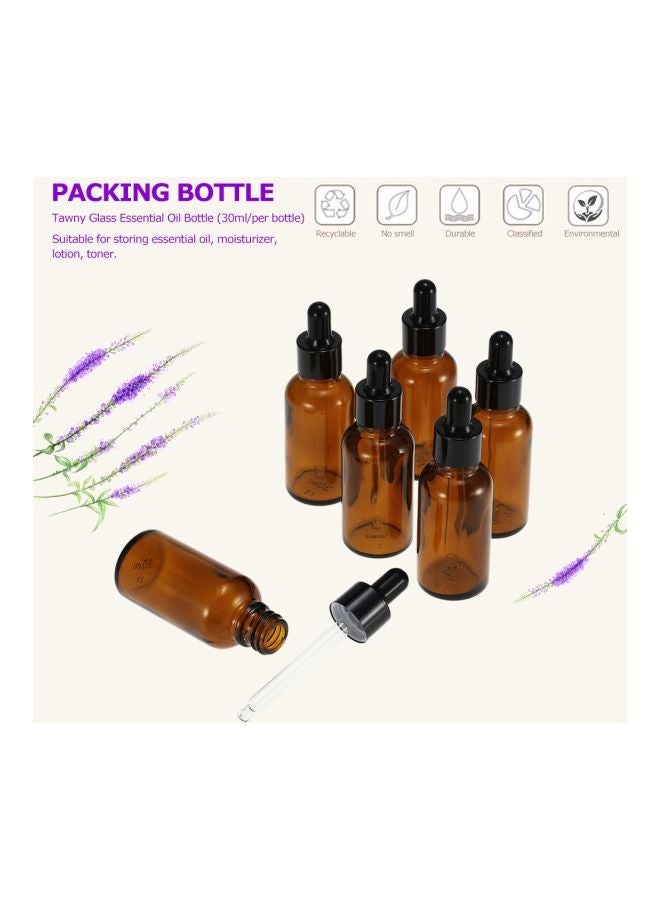 12-Piece Essential Oil Bottle With Pipette Set Brown - Image 4