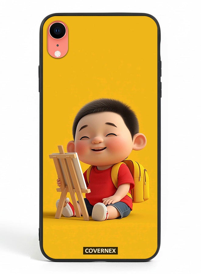 Covernex Apple iPhone XR Protective Case Cover Printed Featuring Little Artist - Image 2