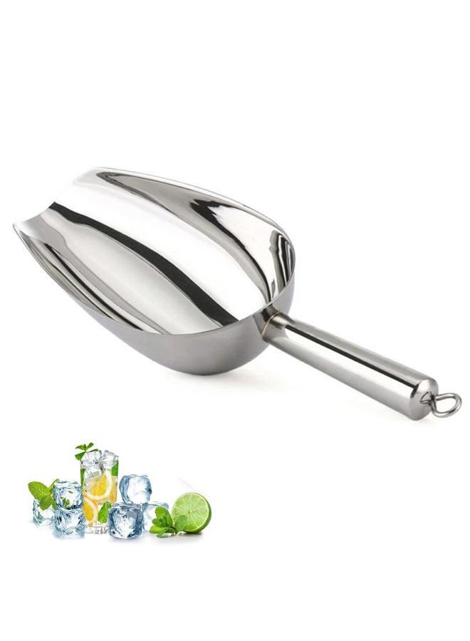 Fuukou Ice Scoop for Freezer,Stainless Steel Ice Scoop for Ice Machine,Small Metal Ice Scoop for Ice Maker Kitchen Bar Party Wedding,Heavy Duty,Dishwasher Safe,8 OZ Utility Metal Scoop - Image 1