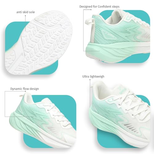 YOHO RushHour Dynamiq™ Sports Shoes for Women |Cushioned Insole, Stylish, Casual & Sneakers for Ladies | Lightweight, Anti-Skid Shoe for Gym, Walking Running & EveryDay Use-1835 | Iced Matcha - UK 7 - Image 5