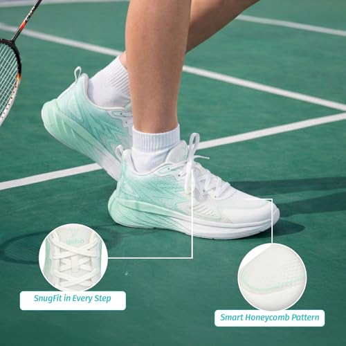 YOHO RushHour Dynamiq™ Sports Shoes for Women |Cushioned Insole, Stylish, Casual & Sneakers for Ladies | Lightweight, Anti-Skid Shoe for Gym, Walking Running & EveryDay Use-1835 | Iced Matcha - UK 7 - Image 3