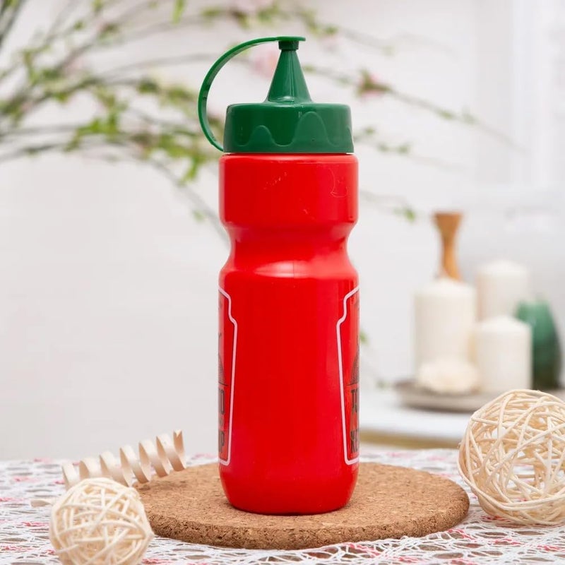 Herevin 660ml Decorated PE Squeeze Bottle - Red-Tomato Ketchup Design - Flexible, Strong, and Food-Safe Condiment Bottle - Image 5