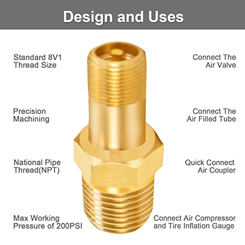 GODESON 1/8"NPT Tank Valve, Anti-Corrosion Brass Schrader Valve with 1/8"Male NPT,Using with Air Compressor Tanks(Pack of 4) - Image 5