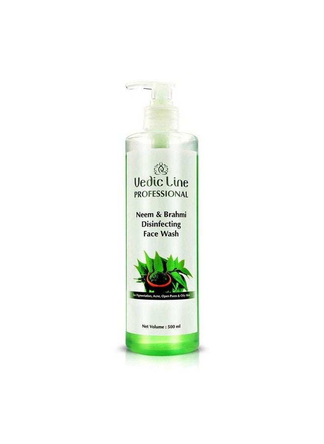 Vedicline - Neem & Brahmi Disinfecting Face Wash Minimize Pigmentation Acne Open Pores & Oily Skin For Fresh Looking Skin 500Ml - Image 1