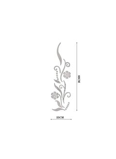 Excefore Flower Mirror Wall Decoration Petal Crystal Mirror Stereoscopic Wall Sticker For Bedroom Living Room Sofa Tv Wall Background Removable Acrylic Art Mural For Home Decoration Silver  - Image 4