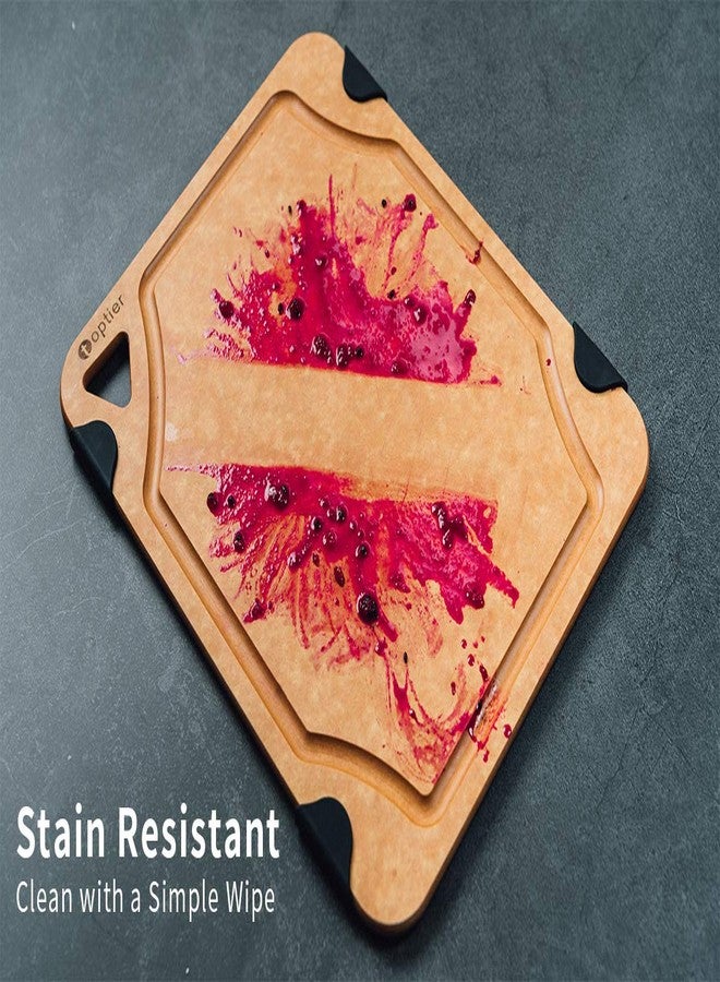 toptier Cutting Board for Kitchen Dishwasher Safe, Toptier, Wood, Fiber , Eco-Friendly, Non-Slip, Juice Grooves, Non-Porous, BPA Free, Small, Silicone, 11.5 x 9.25-inch, Natural Slate - Image 3
