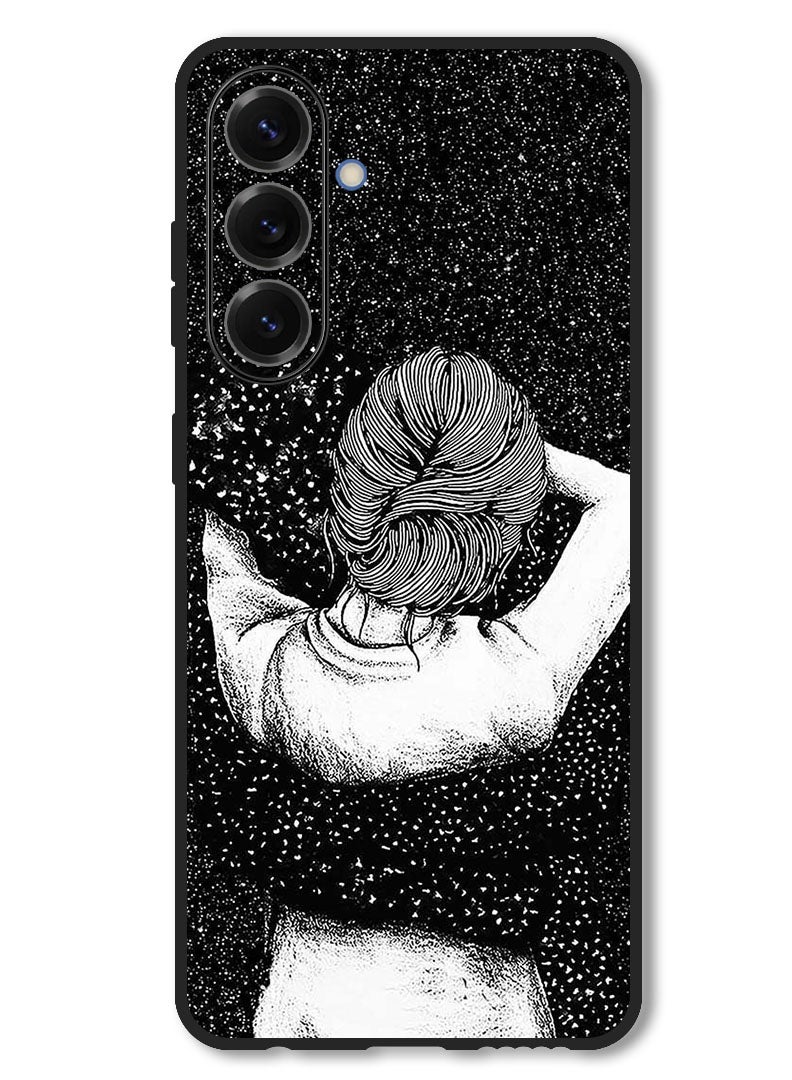 Theodor Case Compatible with Samsung Galaxy M56 6.74 Inch Protection Shockproof Bumper Cover Night Imagination Of Girl - Image 1
