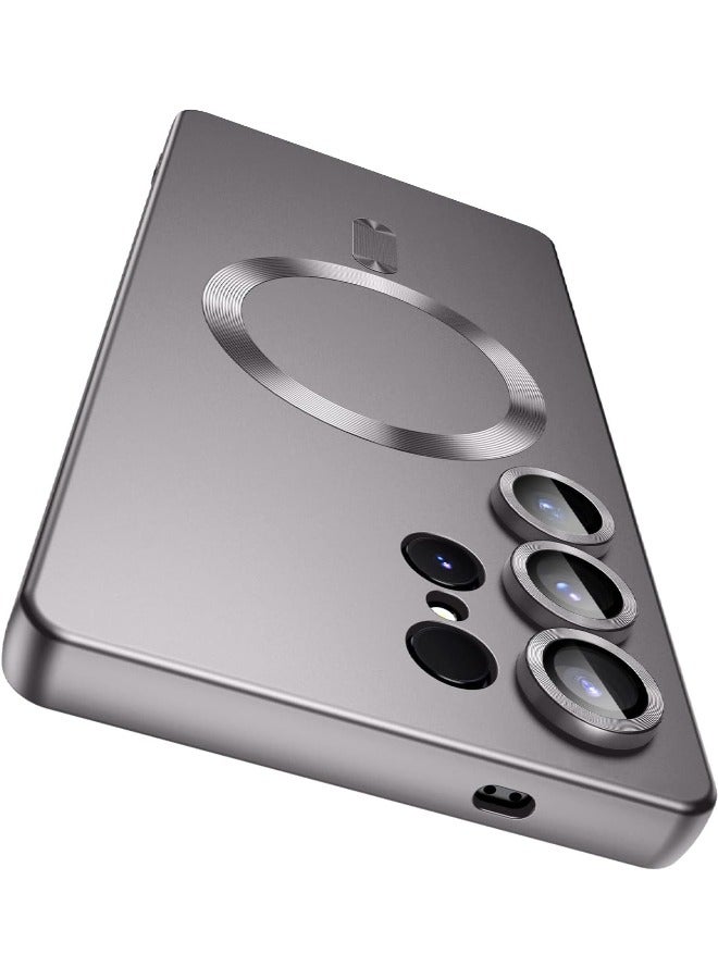 Magnetic Case for Samsung Galaxy S25 Ultra, [MagSafe Compatible][Built-in Camera Lens Protector][Light Slim] Soft Silicone Bumper Shockproof Matte Case Cover for Samsung Galaxy S25 Ultra 5G 6.9 inch, Grey - Image 1
