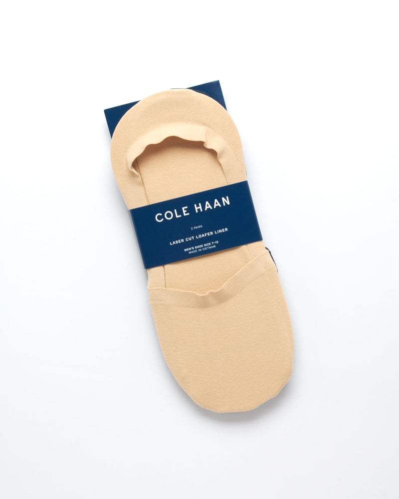 Cole Haan Mens Liner Socks - 2 Pack Non-Slip Low Cut No Show Socks for Men - Shoe Sock Liners with Silicon Heel Grip (7-12), Size 7-12, Nude/Navy - Image 2