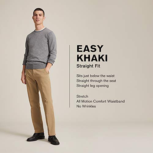 Dockers Men's Straight Fit Easy Khaki Pants, Storm Heather, 38W x 34L - Image 4