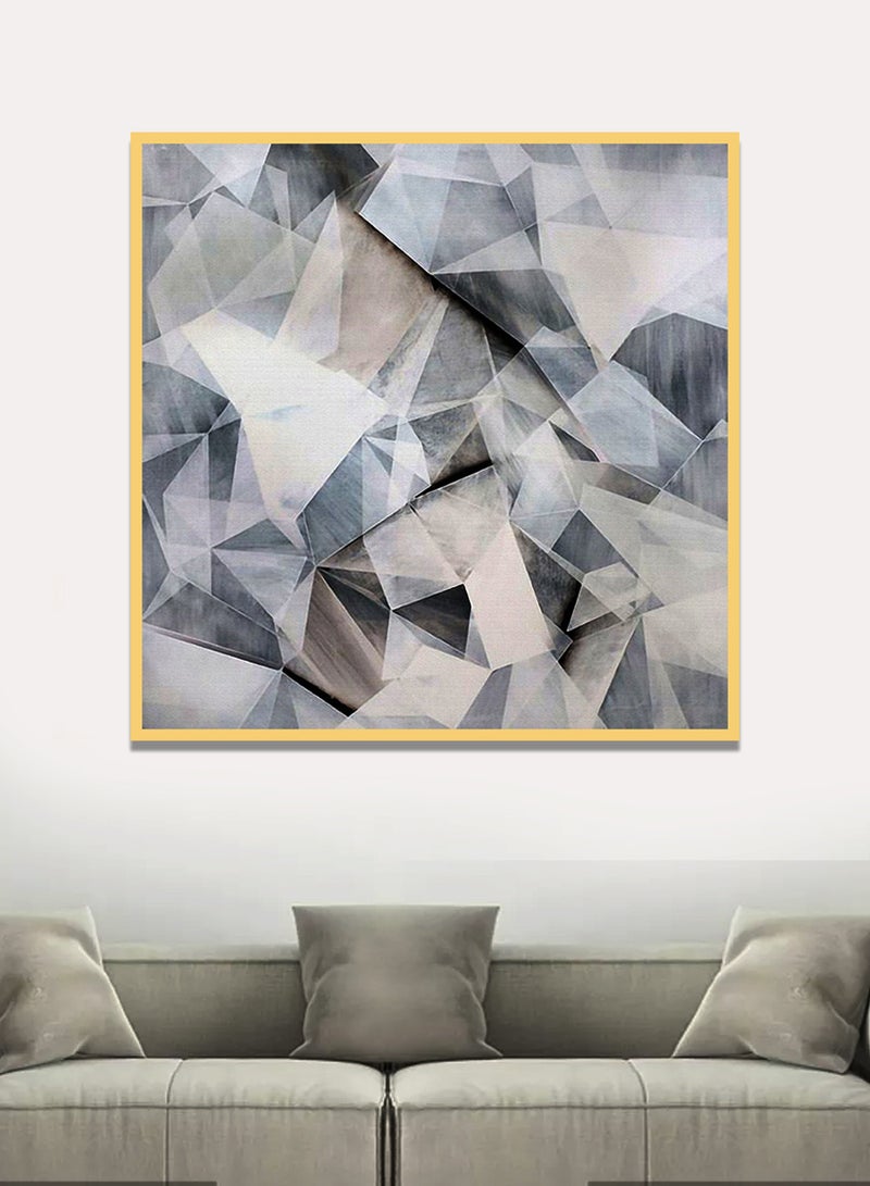 إيونتو لوحة فنية جدارية تجريدية فاخرة - لوحة زخرفية من البورسلين برش دقيق بإطار من الألومنيوم الذهبي، مناسبة لغرف المعيشة وغرف النوم والمكتب وديكورات المنازل العصرية - Image 1