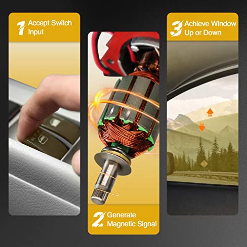 A-Premium Rear Left Power Window Lift Motor Compatible with Mazda 2 2011-2014, 3 2010-2013, 6 2009-2017, 3 Sport 2010-2013, CX-5 2013-2016, Driver Side, with Anti-Clip Function, Replace# D01G-59-58X - Image 2