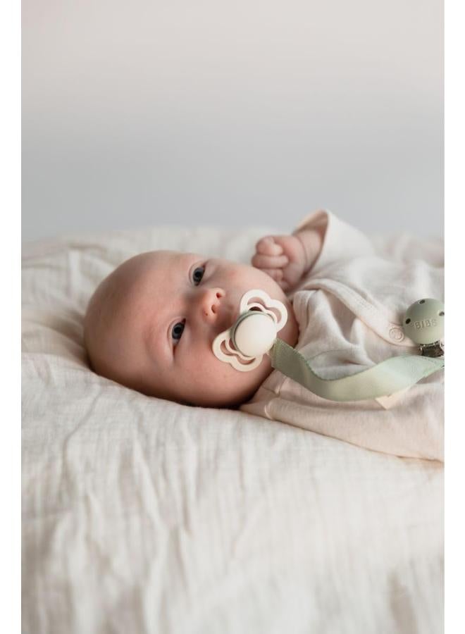 BIBS Pack of 2 Baby Pacifier Newborn Pacifiers, 0 To 6 Months Food Grade Material Natural Rubber Bpa Free Large Air Holes For More Safety Size - 1 Made In Denmark - Image 5