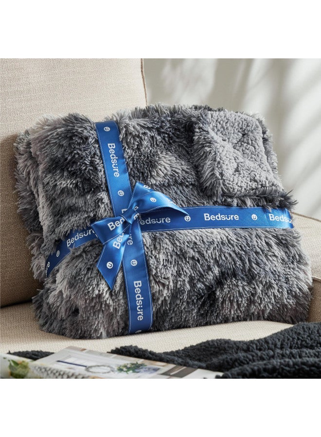 Bedsure Bedsure Soft Fuzzy Throw Blanket for Couch Fluffy Blankets & Throws Shaggy Faux Fur Blanket, Plush Sherpa Blanket, Cozy Decorative Gift, Throw Blankets for Couch, Sofa, Bed, 50x60 Inches, 640 GSM  - Image 5