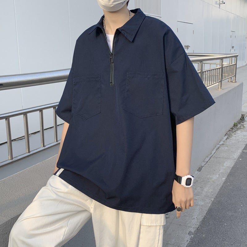 Workwear Short-Sleeved Shirt Men'S Handsome Summer Thin Loose Fashionable Plus Size Men'S Fat Men'S Half-Sleeved Shirt Jacket - Image 2