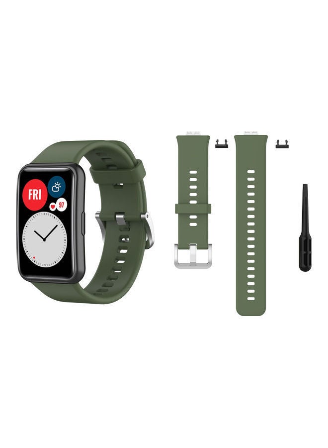 NIBEMINENT Buckle Replacement Band For Huawei Watch Army Green - Image 1