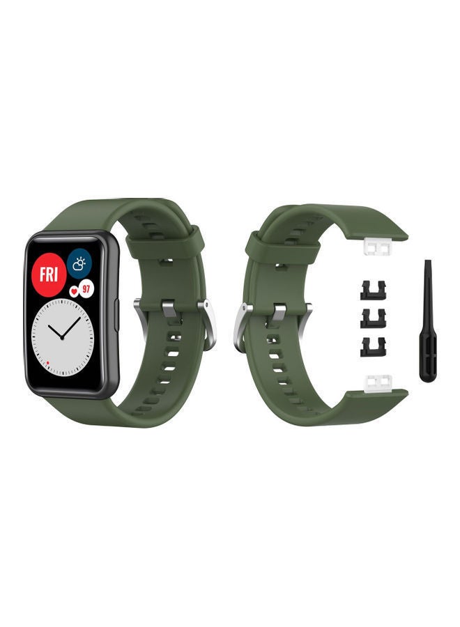 NIBEMINENT Buckle Replacement Band For Huawei Watch Army Green - Image 2