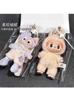 Generic Labubu Keychain Protective Cover Storage Bag Labubu Snaps One Pack White Keychain 