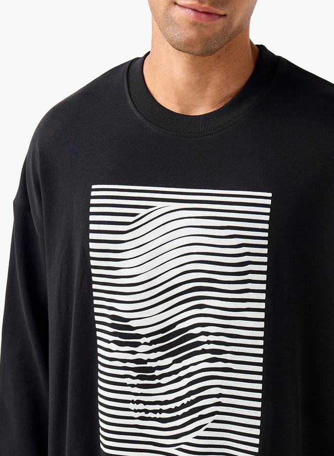 سبلاش فيڤ سويت شيرت رجالي كبير بطبعة جرافيك - Image 4