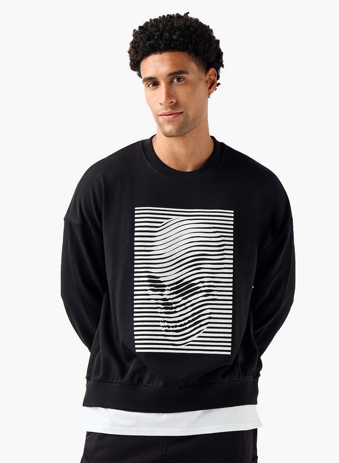 سبلاش فيڤ سويت شيرت رجالي كبير بطبعة جرافيك - Image 1