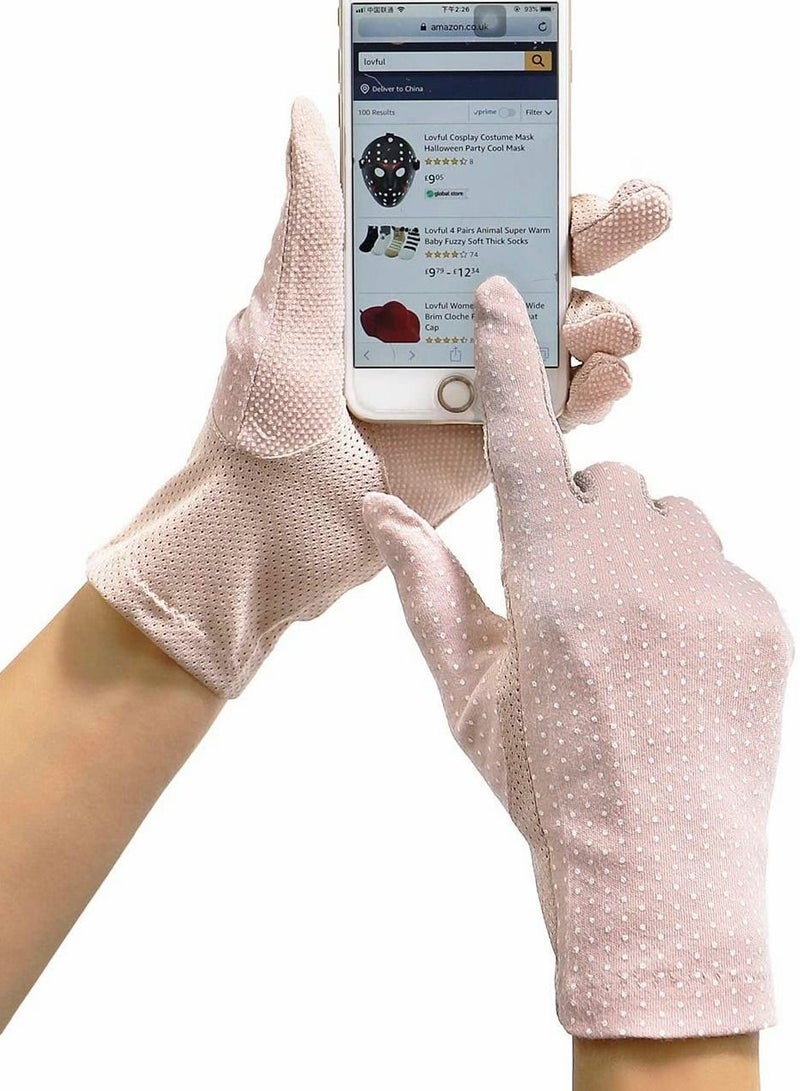 Y&D Sun Protective Gloves, Women UV Protection Sunblock, Women's Outdoor Cotton Touchscreen Anti-skid Driving for Summer Riding - Image 3