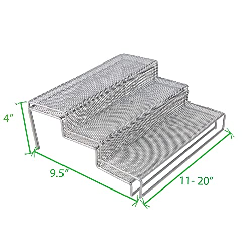 Mind Reader 3 Tier Metal Mesh Kitchen Storage Organizer, 2 Pcs, Silver - Image 3