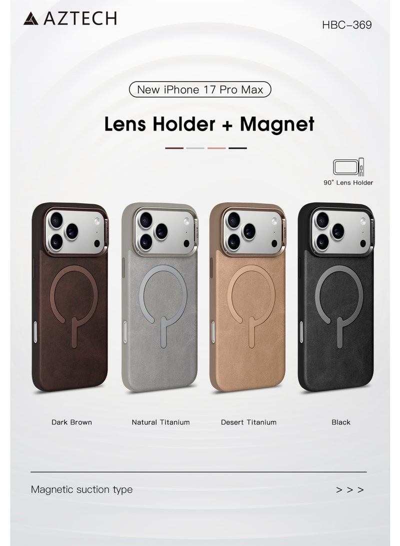 Aztech حافظة جلدية متميزة AZTECH 17 برو بني داكن - Image 3