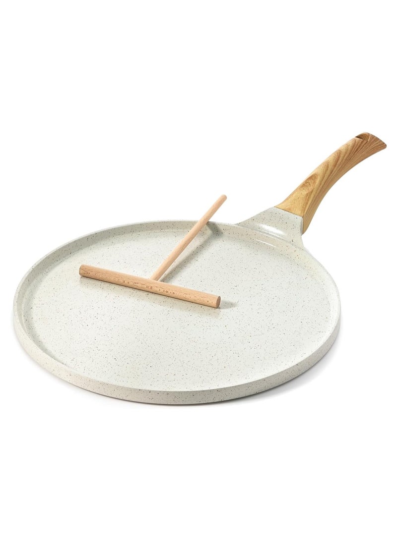 لوبيتيز غير عصا مقلاة ، مقلاة ، أبيض ، 10 بوصة ، الطبيعية السيراميك المغلفة عموم الخبز مع الناشر ، مقلاة مع مقبض بارد ، يمكن أن تستخدم في البيض المقلي ، متوافق مع مجموعة متنوعة من المواقد ، مواقد الغاز ، النار المفتوحة ، وغيرها من الأطعمة المقلية زلابية الطبخ - Image 2
