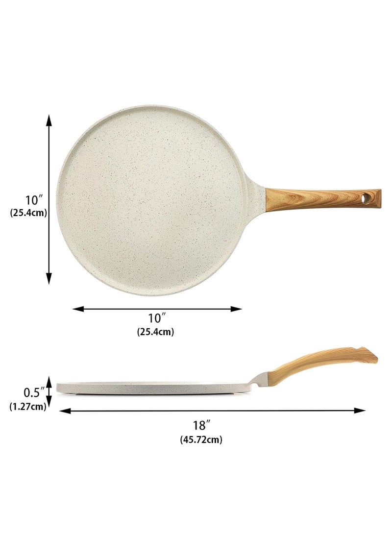 لوبيتيز غير عصا مقلاة ، مقلاة ، أبيض ، 10 بوصة ، الطبيعية السيراميك المغلفة عموم الخبز مع الناشر ، مقلاة مع مقبض بارد ، يمكن أن تستخدم في البيض المقلي ، متوافق مع مجموعة متنوعة من المواقد ، مواقد الغاز ، النار المفتوحة ، وغيرها من الأطعمة المقلية زلابية الطبخ - Image 3