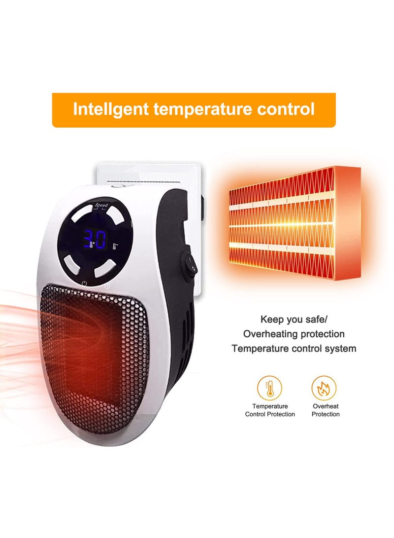 سخان داخلي للاستخدام السريع تسخين سخان حائط منخفض الطاقة مع ترموستات وعرض LED للاستخدام في المنزل والمكتب والحمام - Image 3