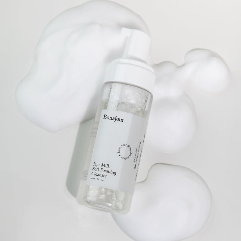 BONAJOUR [BONAJOUR] Jeju Milk Soft Foaming Low pH Cleanser, Natural Face Wash For sensitive skin for Daily Face Washing 5.3 Fl. Oz - Image 2